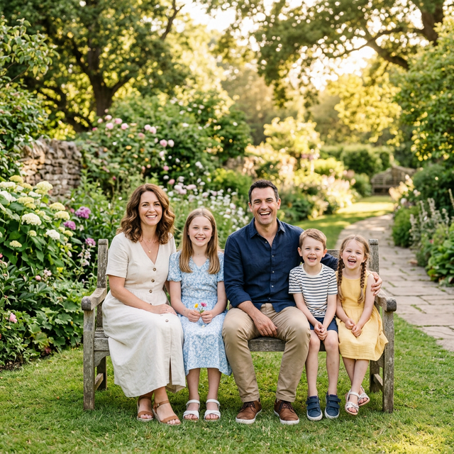 Familia al aire libre en un parque